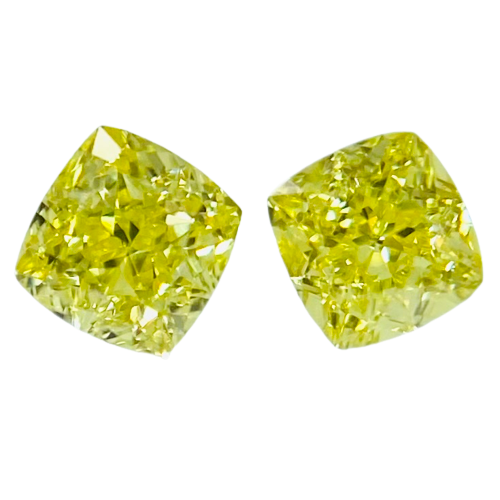 FANCY INTENSE YELLOW 0.105ct&0.109ct RT2283