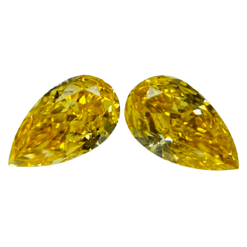 FANCY VIVID ORANGE YELLOW 0.113ct&0.111ct RT2469