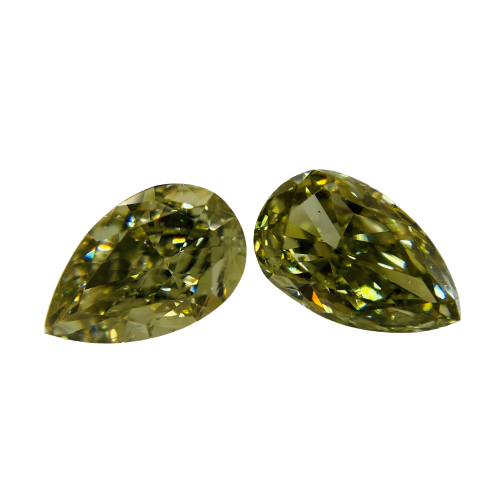 FANCY GYAYISH YELLOWISH GREEN 0.459ct/0.448ct RT0121