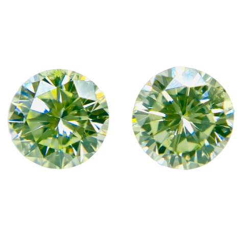 FANCY LIGHT YELLOW GREEN 0.200ct/0.187ct RT1883